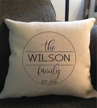Load image into Gallery viewer, Custom Last Name Pillow