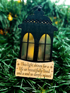 The Light Shines For A Life ... Memorial Ornament