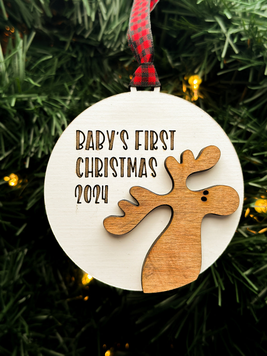 Babys First Christmas (Moose) ornament