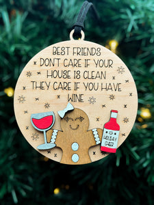 Best Friends Dont Care... (Wine) ornament