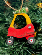 Babys First Christmas (Red Car) ornament