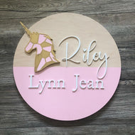 Custom unicorn name sign