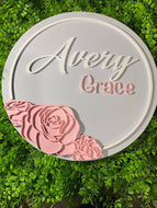 Custom floral name sign