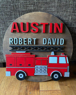 Fire Truck Nursery Sign