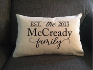 Custom Last name Lumbar Pillow