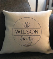Custom Last Name Pillow